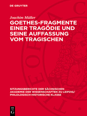 cover image of Goethes-Fragmente einer Tragödie und seine Auffassung vom Tragischen